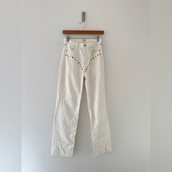 REFORMATION Cowboy Studded Straight Jeans 24 - Picture 3 of 7